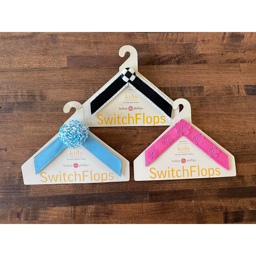 Lindsay Phillips KIDS MEDIUM (3) Three Sets Switch Flop Straps